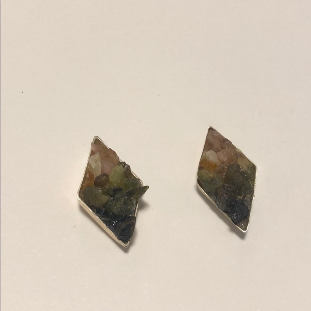 Geometric Jade Stone Studs